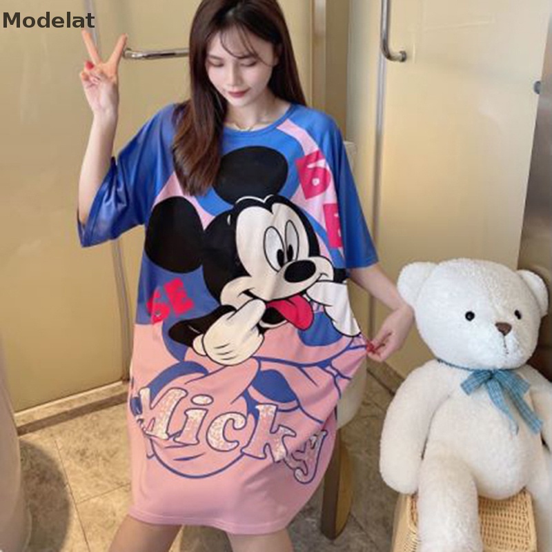 Đồ ngủ Ngắn Tay Dáng Rộng In Hoạt Hình Thời Trang Mùa Hè Dành Cho Nữ