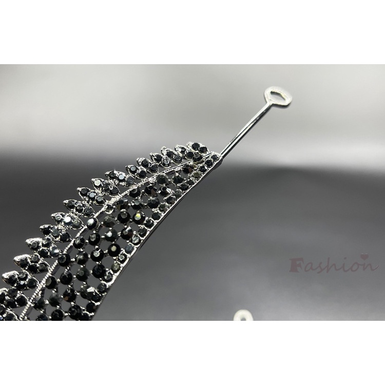 Vương Miện Cài Tóc Bằng Hợp Kim Màu Đen Handmade Đơn Giản Trang Trí Đám Cưới