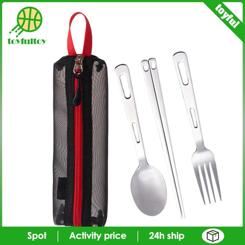 Bộ Dụng Cụ Ăn Uống Bằng Thép Không Gỉ Có Thể Tái Sử Dụng