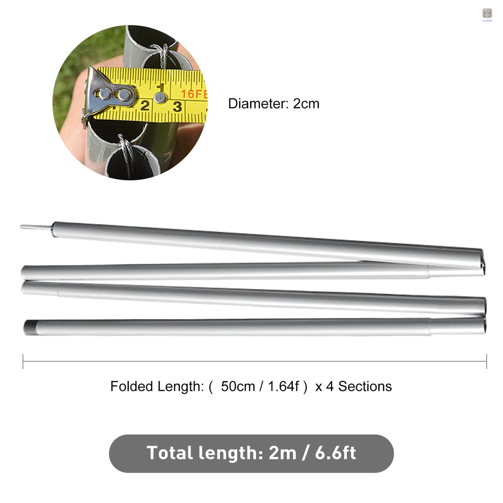 Thanh Dựng Lều Cắm Trại Bằng Thép Nhiều Đoạn Có Thể Gấp Gọn