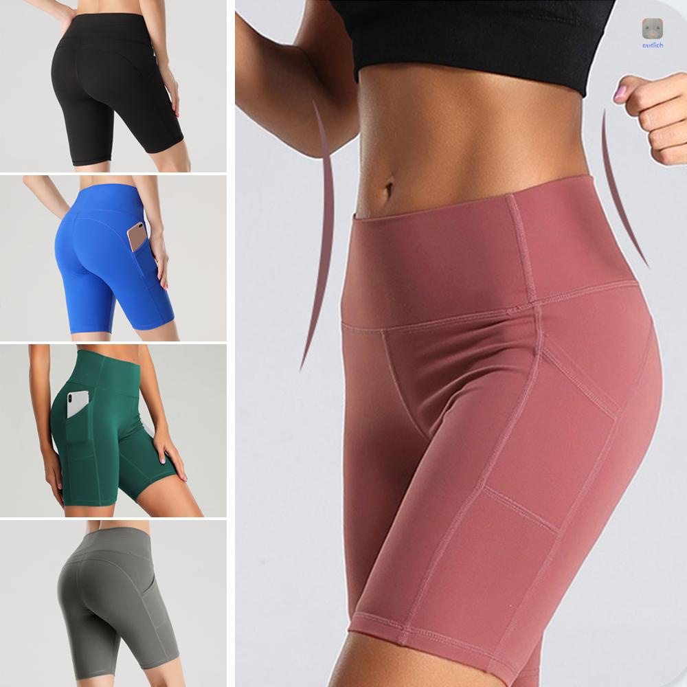 Quần Short Thể Thao Lưng Cao Chất Liệu Co Giãn Nhanh Khô Thời Trang Cho Nữ