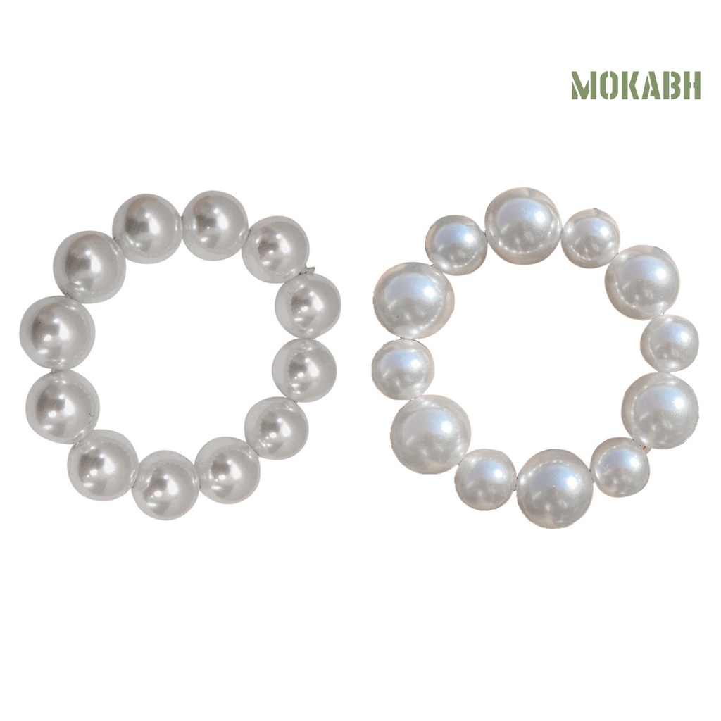 Dây Cột Tóc Đính Ngọc Trai Giả Màu Trắng Xinh Xắn Thời Trang Cho Nữ