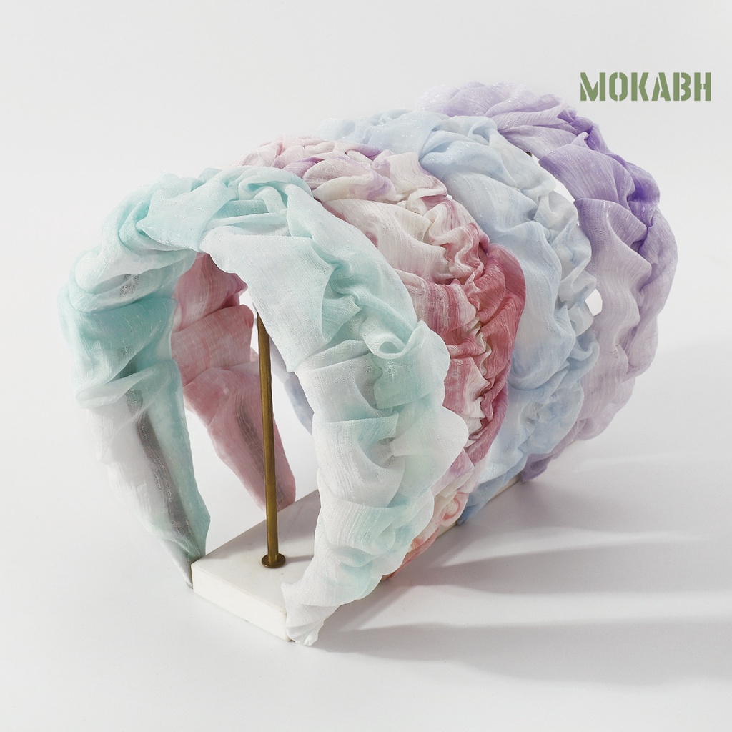 Băng Đô Vải Tuyn Chống Trượt Màu Sắc Gradient Thời Trang Cho Nữ