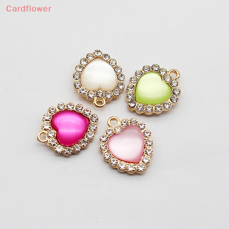 Phụ Kiện Trang Sức Treo Tường Hình Trái Tim Đính Đá 18MM Phong Cách Hàn Quốc Mới