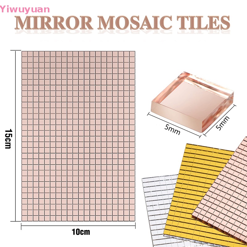 Miếng Dán Tường Trang Trí Tráng Gương Bằng Acrylic 5x5mm DIY Mới
