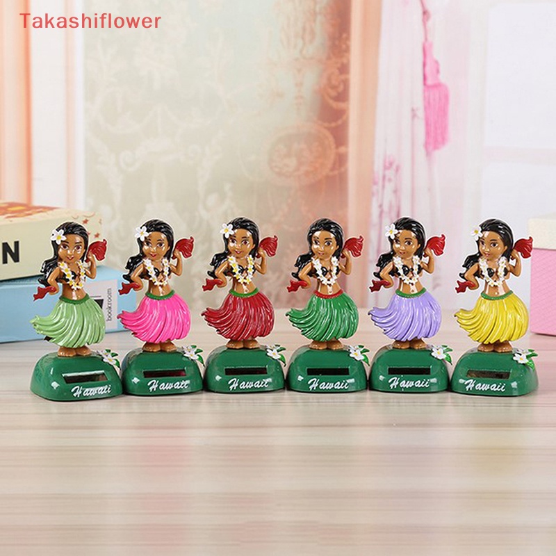(Takashiflower) Búp Bê Lắc Đầu Nhảy Múa Năng Lượng Mặt Trời Trang Trí Bảng Điều Khiển