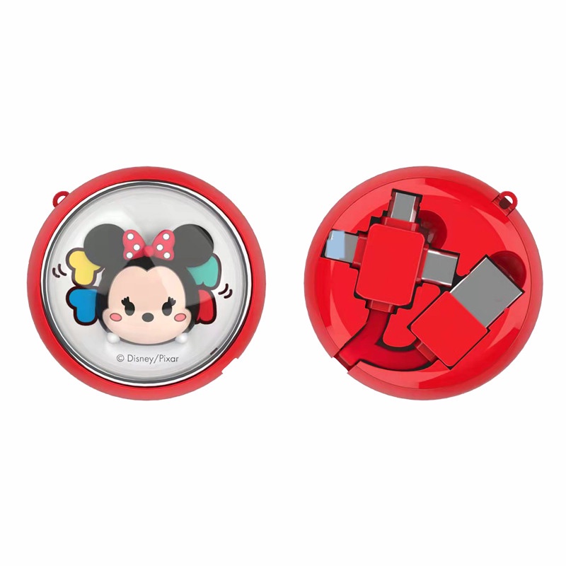 Cáp Sạc Nhanh 3 Trong 1 Cổng Type-C USB Hình Disney Mickey Minnie Winnie Stitch Alien Lotso Cho iPhone Huawei Samsung