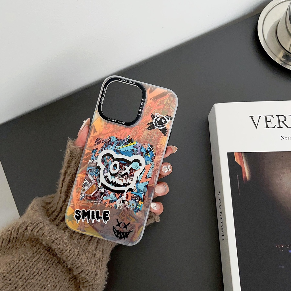 Ốp Điện Thoại Tpu Dẻo Trong Suốt Họa Tiết Graffiti Thời Trang Chống Sốc Cho iPhone 14 13 12 11 Pro Max