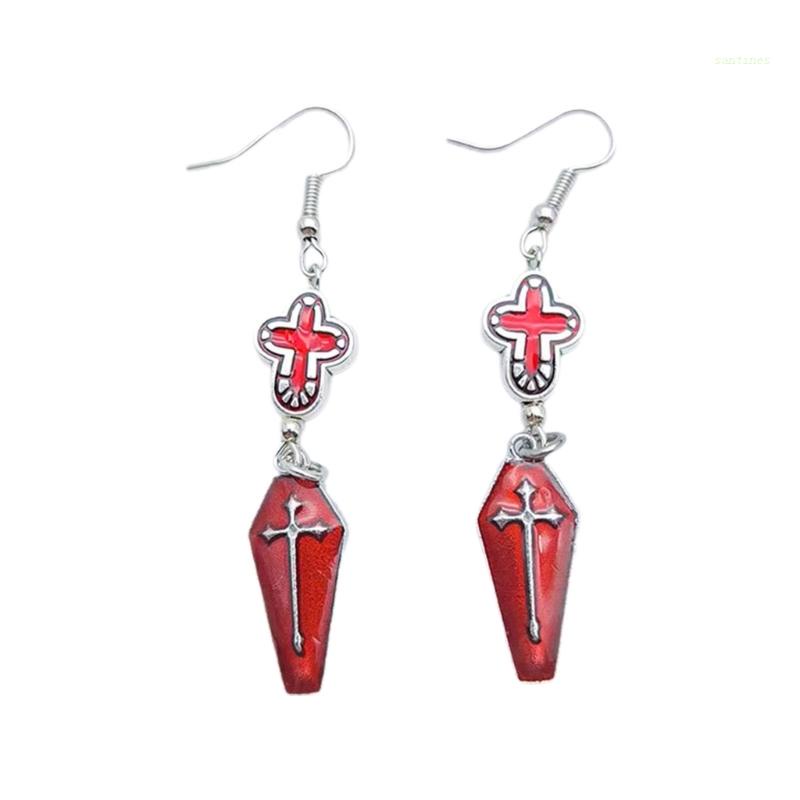 Khuyên Tai Móc Xỏ Lỗ Mặt Chữ Thập Phong Cách Gothic Cổ Điển