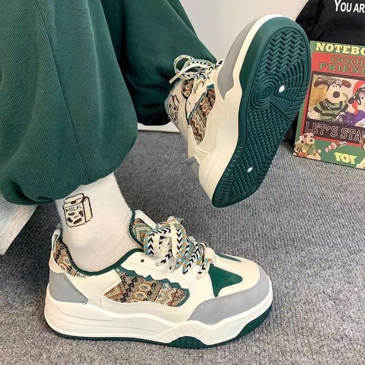 Giày Thể Thao Đế Dày Màu Sắc Nổi Bật Phong Cách retro Cho Nữ