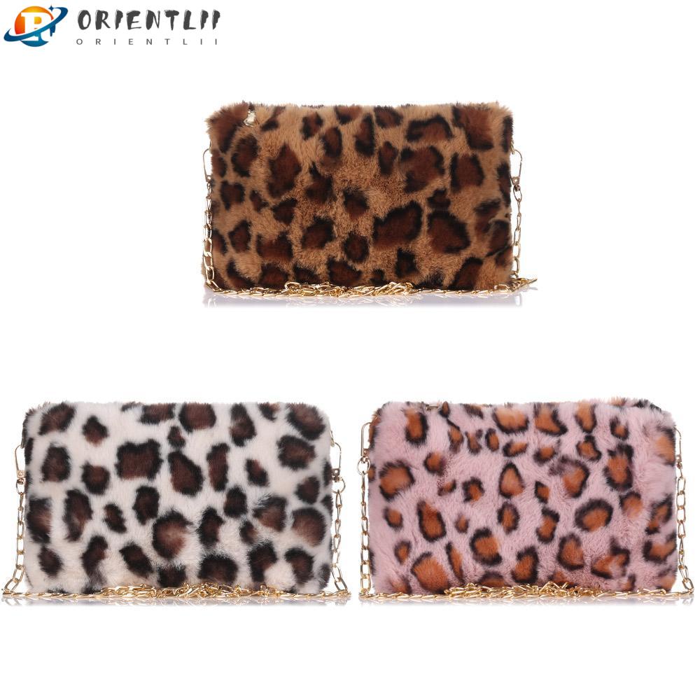 Túi Đeo Vai Giả Lông Họa Tiết Da Báo Thời Trang Hiệu Orentlii
