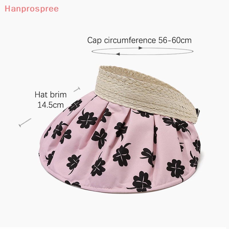 Hanprospree > Mũ Đi Biển Hở Chóp Có Thể Điều Chỉnh Vành Rộng Hình Cỏ Bốn Lá Hợp Thời Trang Mùa Hè Cho Nữ