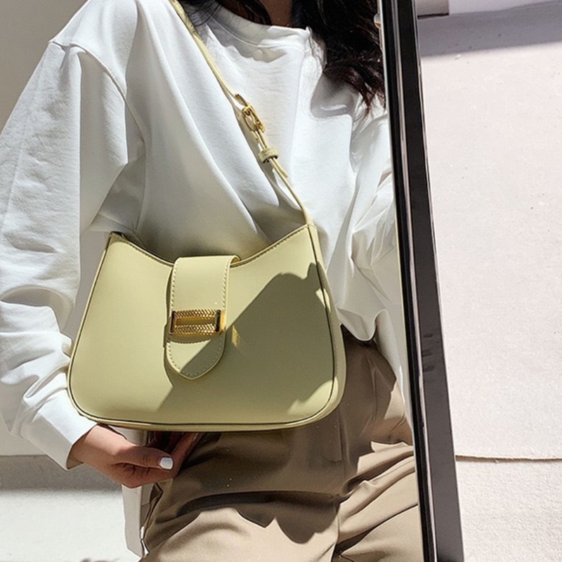 Youyo Túi Xách Da PU Đeo Dưới Cánh Tay Có Dây Kéo Sang Trọng Dễ Phối Đồ Cho Nữ