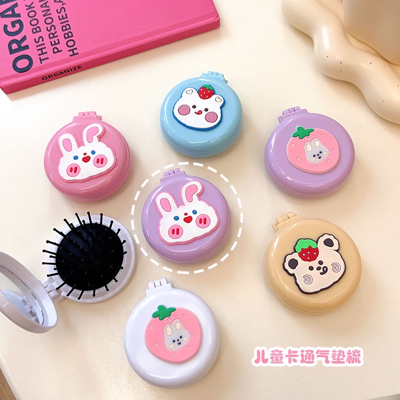Lược Chải Tóc Có Túi Khí Và Gương Gấp Lại Được Dành Cho Học Sinh Nữ