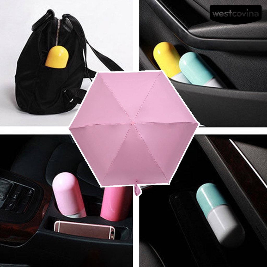 [COD]☁Dù Gấp 6 Khúc Có Quai Cầm Tròn Thoải Mái Chống Tia UV