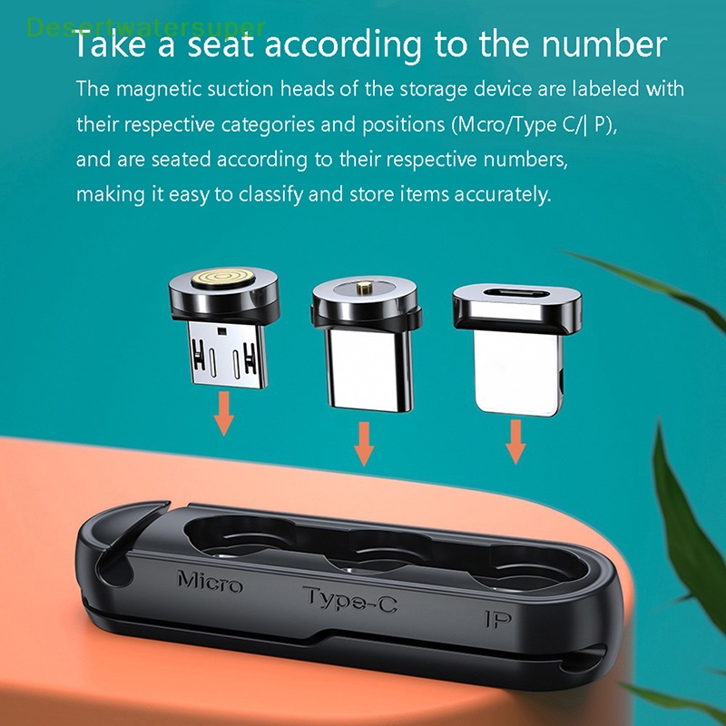 Hộp Đựng Dây Cáp Sạc Từ Tính Màu Đen