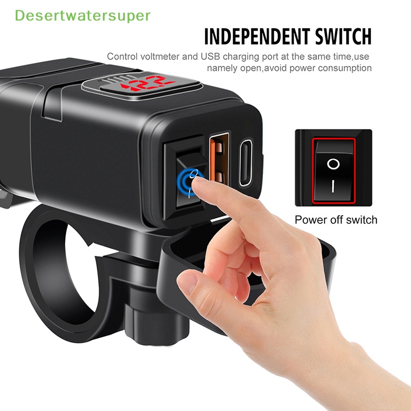 Ổ Cắm Sạc USB 12V Gắn Tay Lái Xe Máy