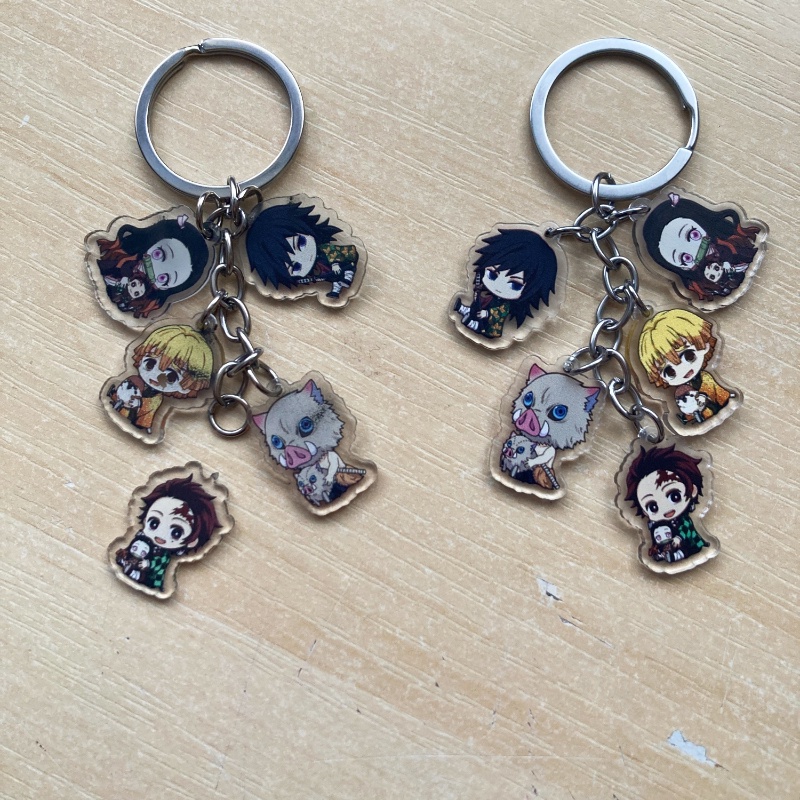 Móc Khóa Bằng Acrylic Hình Nhân Vật Hoạt Hình Demon Slayer Kimetsu No Yaiba Kamado Tanjirou Nezuko