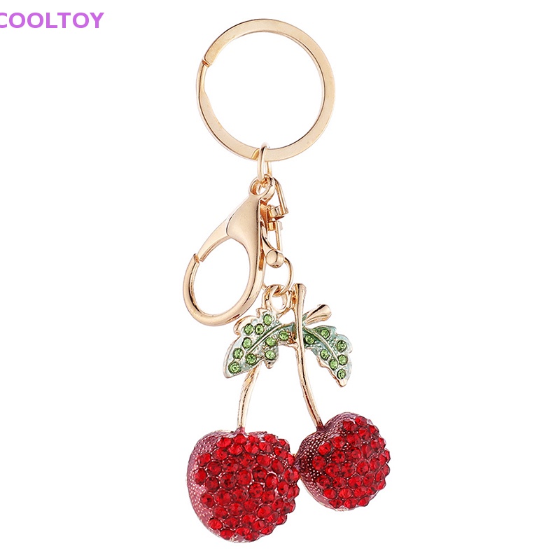 Móc Khóa Hình Quả Cherry Đính Đá Dễ Thương