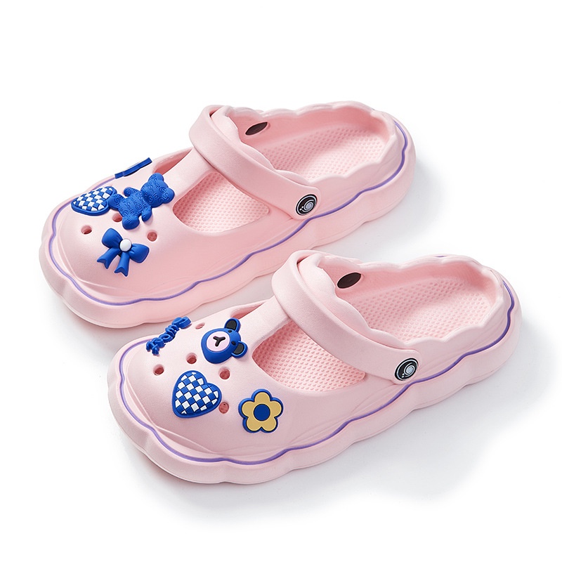 FZ001-C16  - Giày lỗ nữ Gấu hoạt hình mùa hè cô gái dễ thương Bao Đầu đế mềm