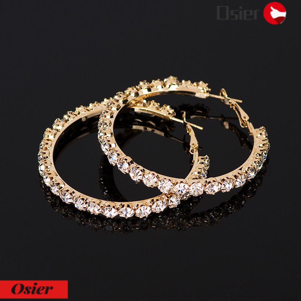 Bông Tai Dạng Vòng Tròn Lấp Lánh Thời Trang Cho Nữ 1