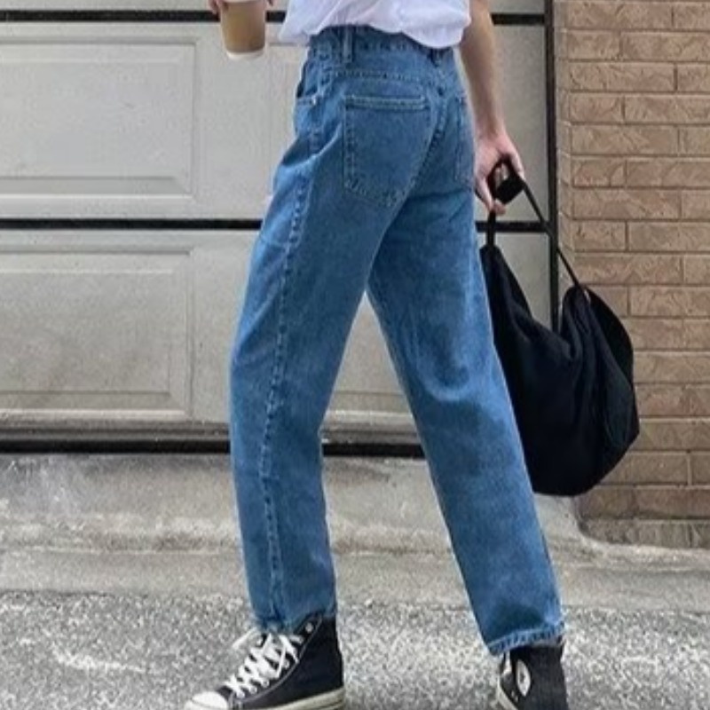 Quần Jeans Nam Lưng Cao Thời Trang Hàn Quốc