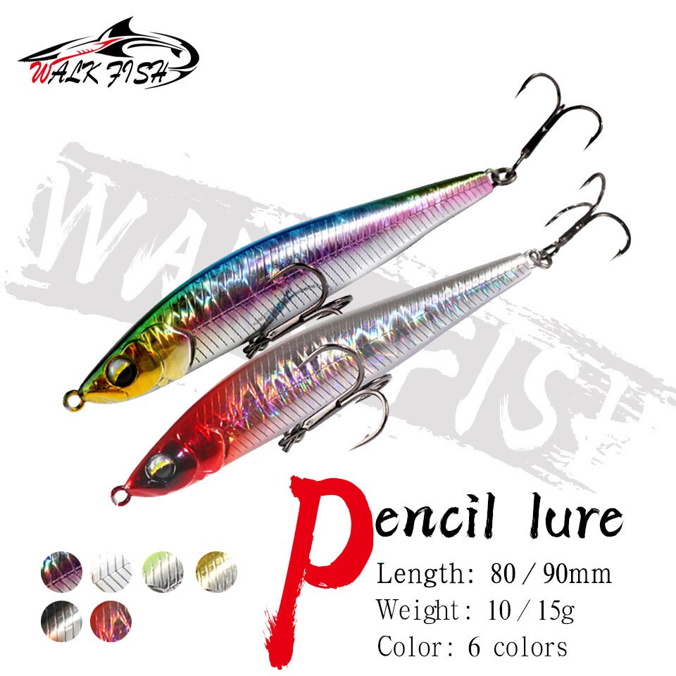 Mồi câu cá giả WALK FISH 80mm 10g 90mm 15g chất lượng cao