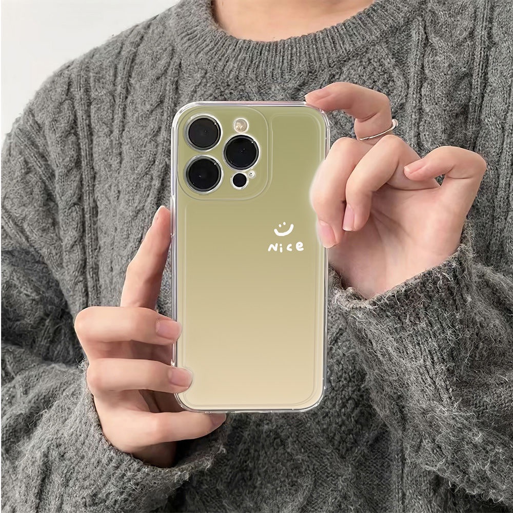 ✅Ốp Điện Thoại Phong Cách Tối Giản Cho iPhone121114Ốp Điện Thoại Mềm Chống Sốc Họa Tiết Mặt Cười Màu Gradient 13786ins WXQ8