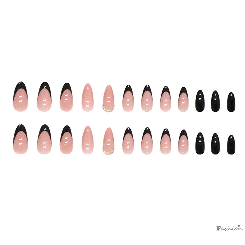 Móng Tay Giả Màu Đen Ngọt Ngào Chống Thấm Nước Thoáng Khí