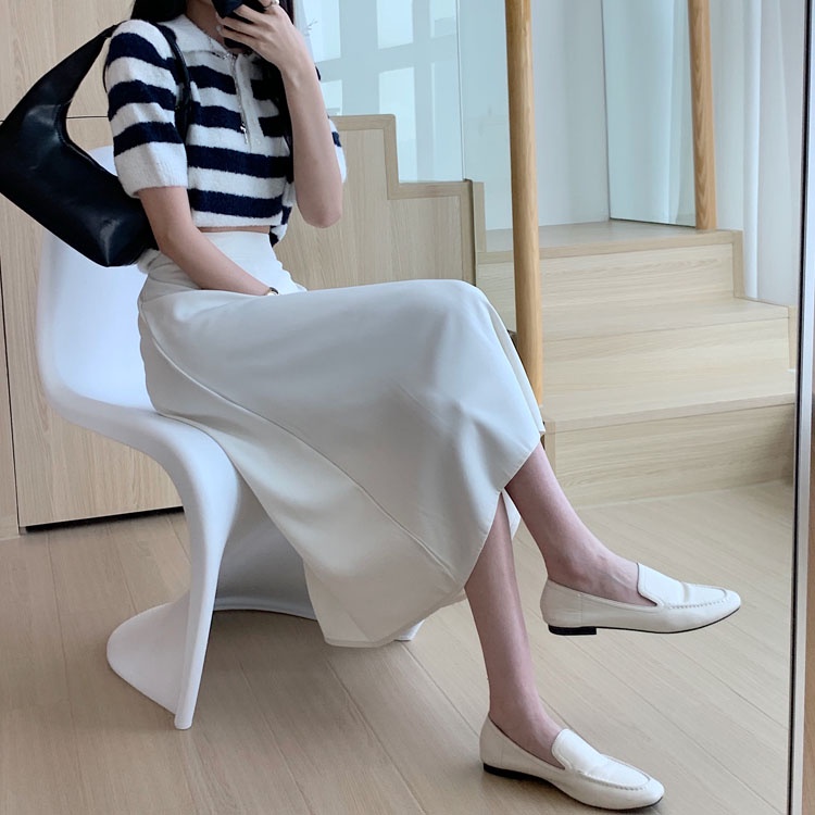 SUXI Chân Váy Chữ A Lưng Cao Ôm Dáng Thời Trang Hàn Quốc Cho Nữ