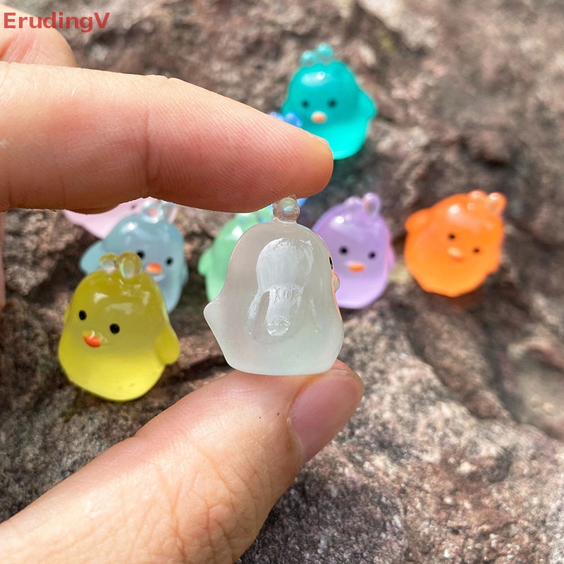 Bộ 5 Tượng Vịt Mini Màu Dạ Quang Dùng Trang Trí Tiểu Cảnh