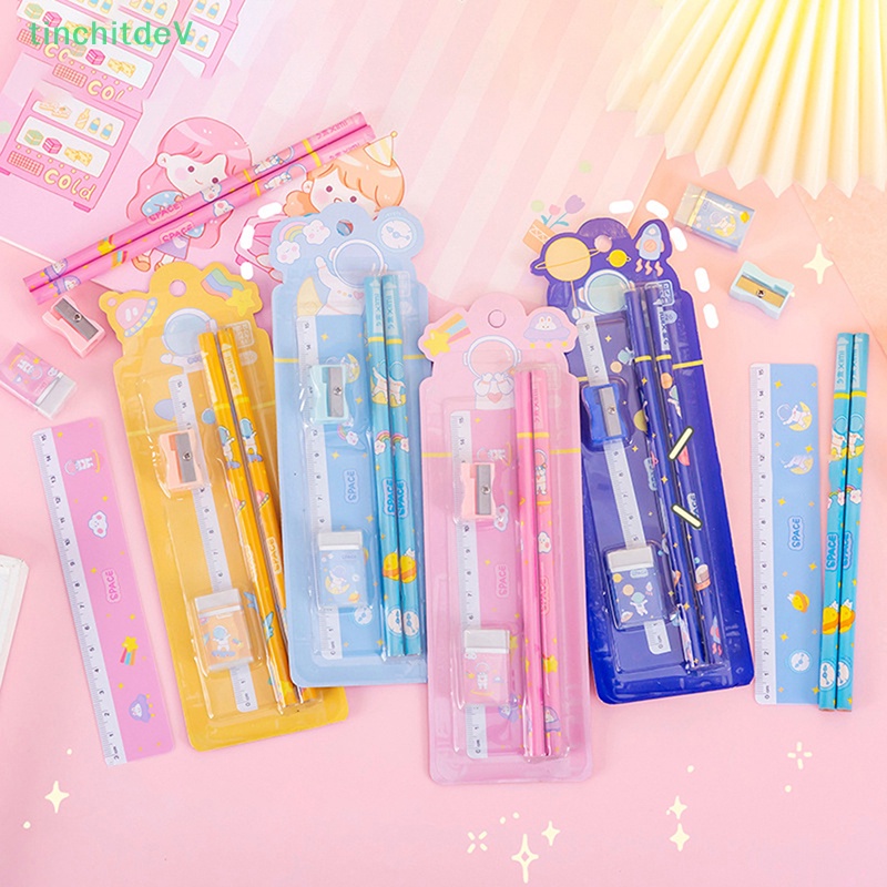 1 Bộ Bút Chì Họa Tiết Hoạt Hình Dễ Thương Dành Cho Học Sinh
