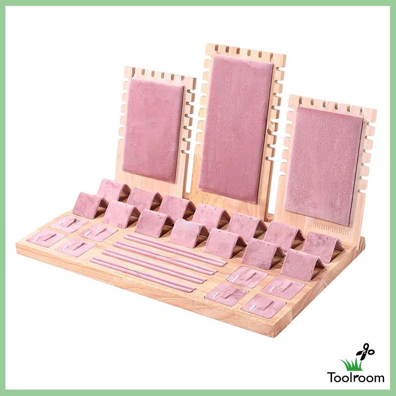 Khay Đựng Trang Sức Bằng Gỗ Màu Hồng Kích Thước 15.3x9.2x9inch