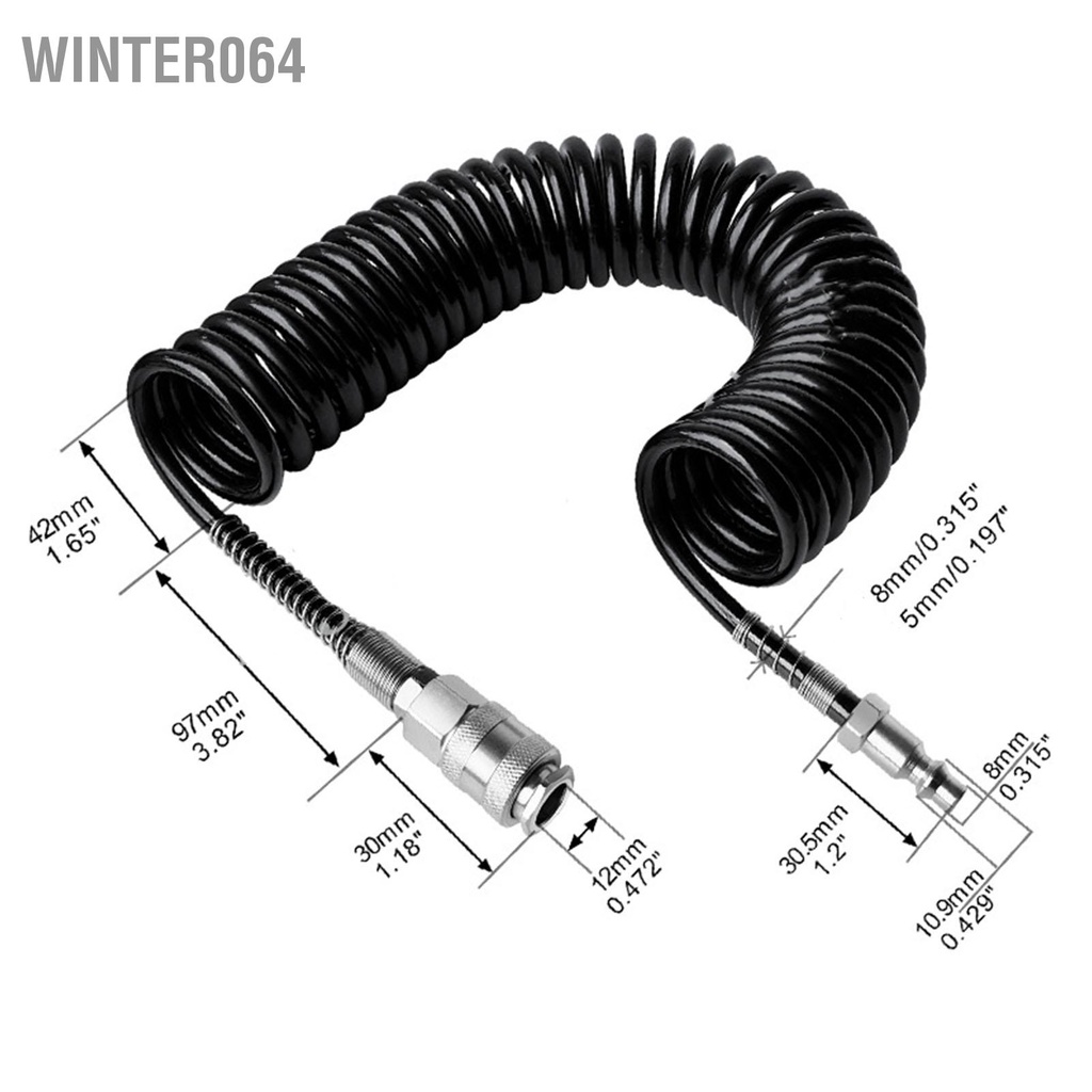 Winter064 Recoil Air Hose Chịu áp lực bền  nhẹ linh hoạt ống khí cuộn cho ô tô xe máy