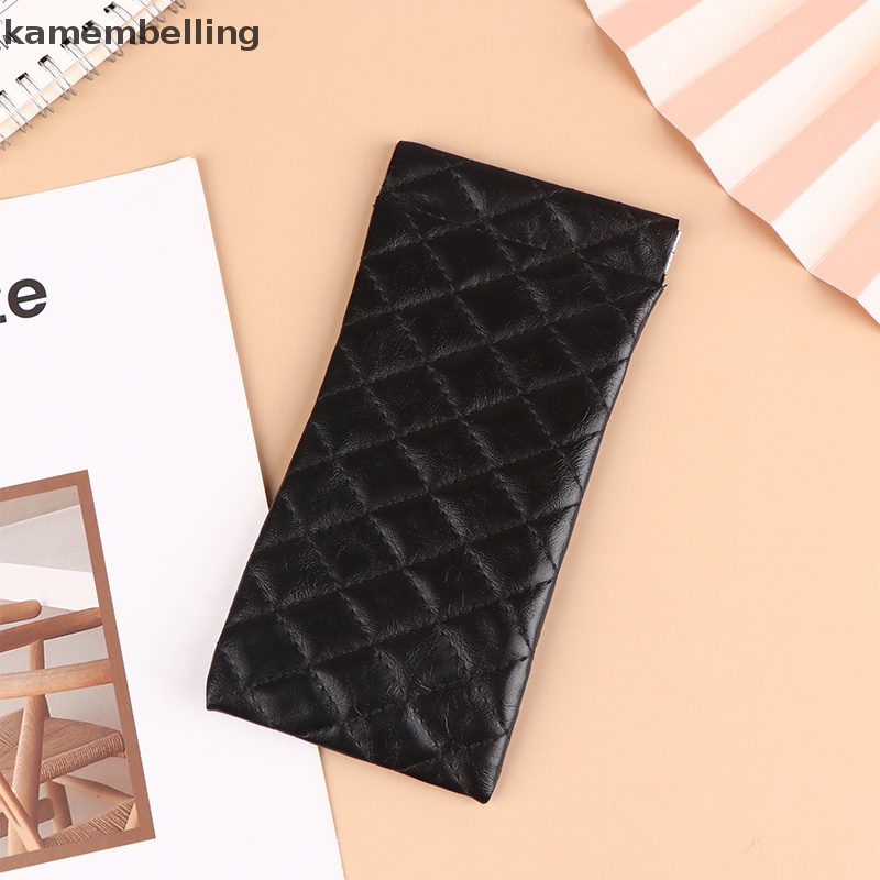 Kamembelling Túi Đựng Mắt Kính Bằng Da PVC Mềm Chống Thấm Nước Có Kẹp Lò Xo