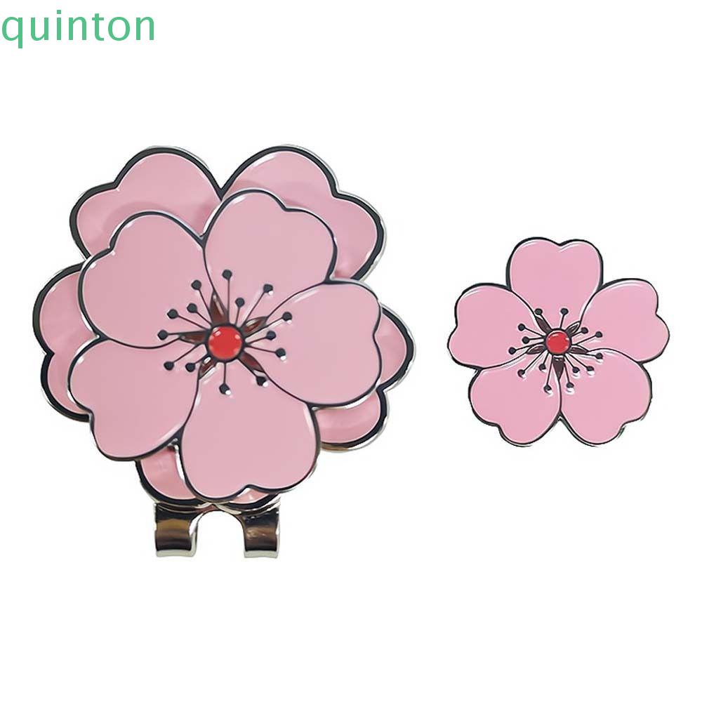 Kẹp Nón Đánh Golf Chuyên Nghiệp Hình Hoa Màu Hồng QUINTON