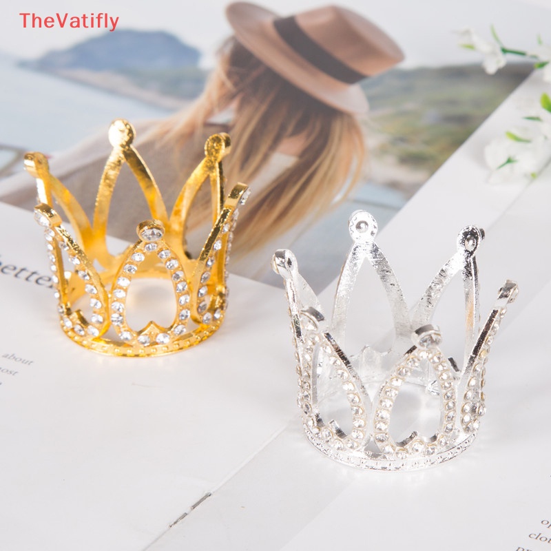 [Thevalifly] Cài Tóc Hình Vương Miện Công Chúa Pha Lê Đính Ngọc Trai Trang Trí Cho Bé