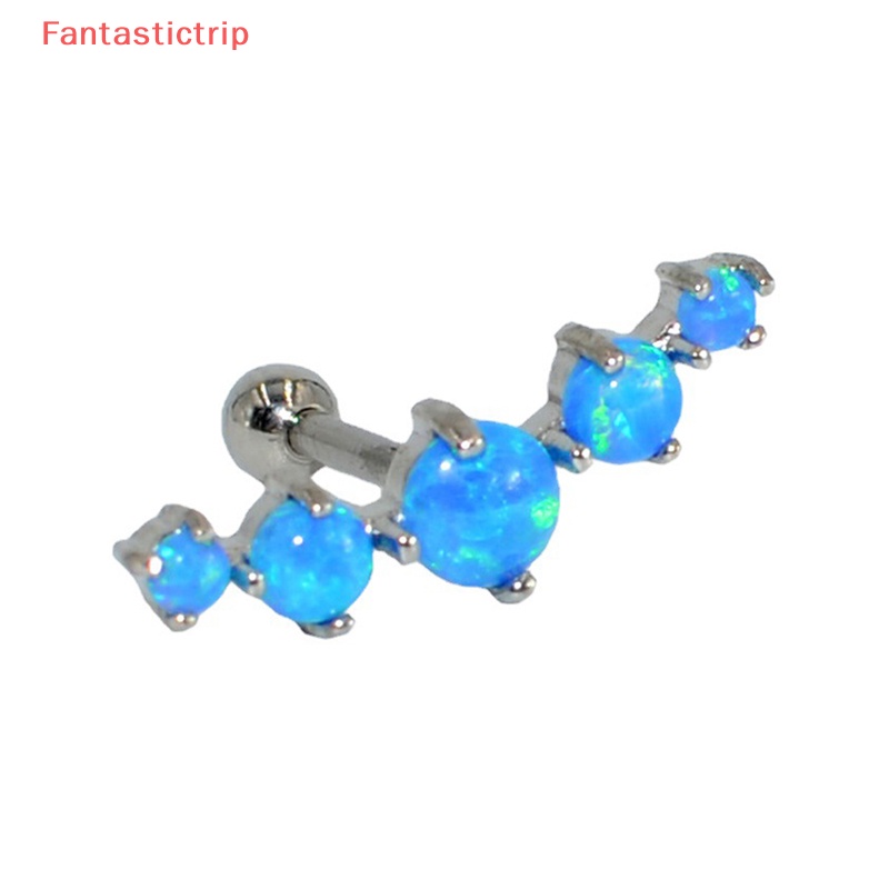1 Khuyên Tai Dạng Xoắn Ốc Đính Đá Opal Nhiều Màu Thời Trang Mới Cho Nữ