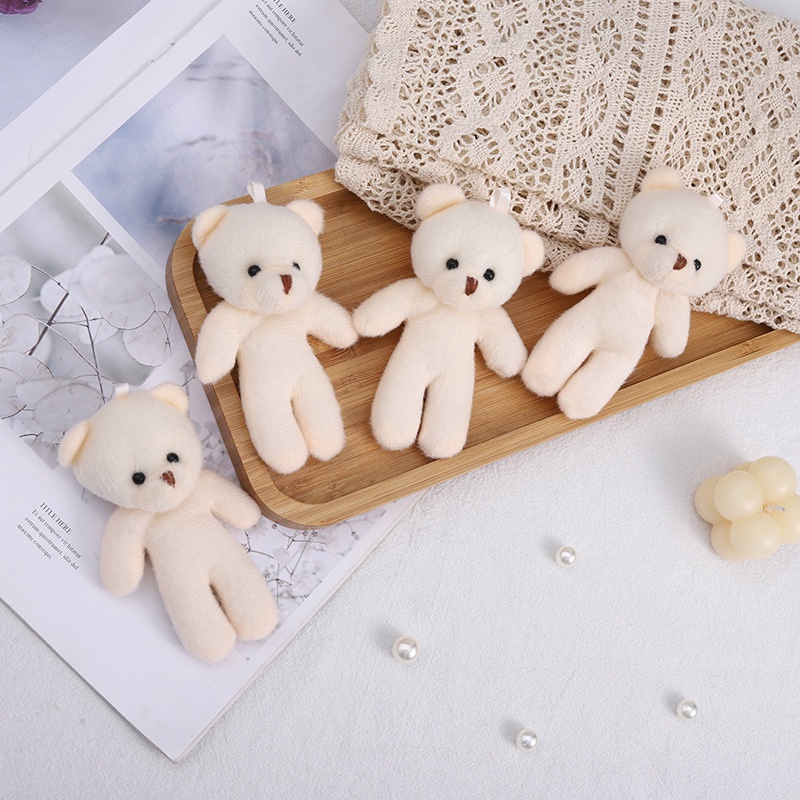 1 Móc Khóa Gấu Teddy Nhồi Bông Mini Mềm Mại Đáng Yêu