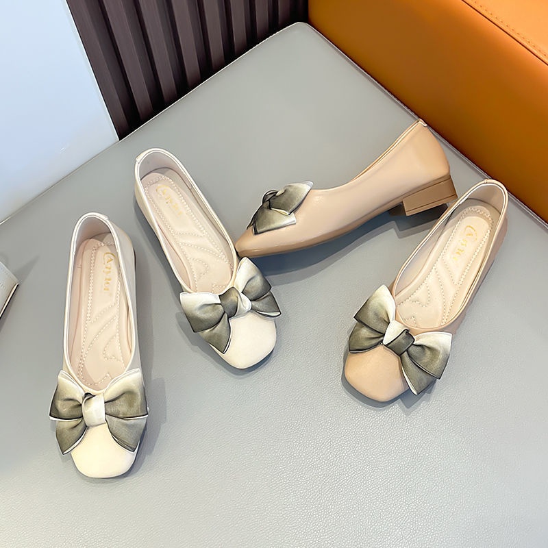 Giày Búp Bê Da Mềm Gót Thấp Thoải Mái Thời Trang Cho Nữ