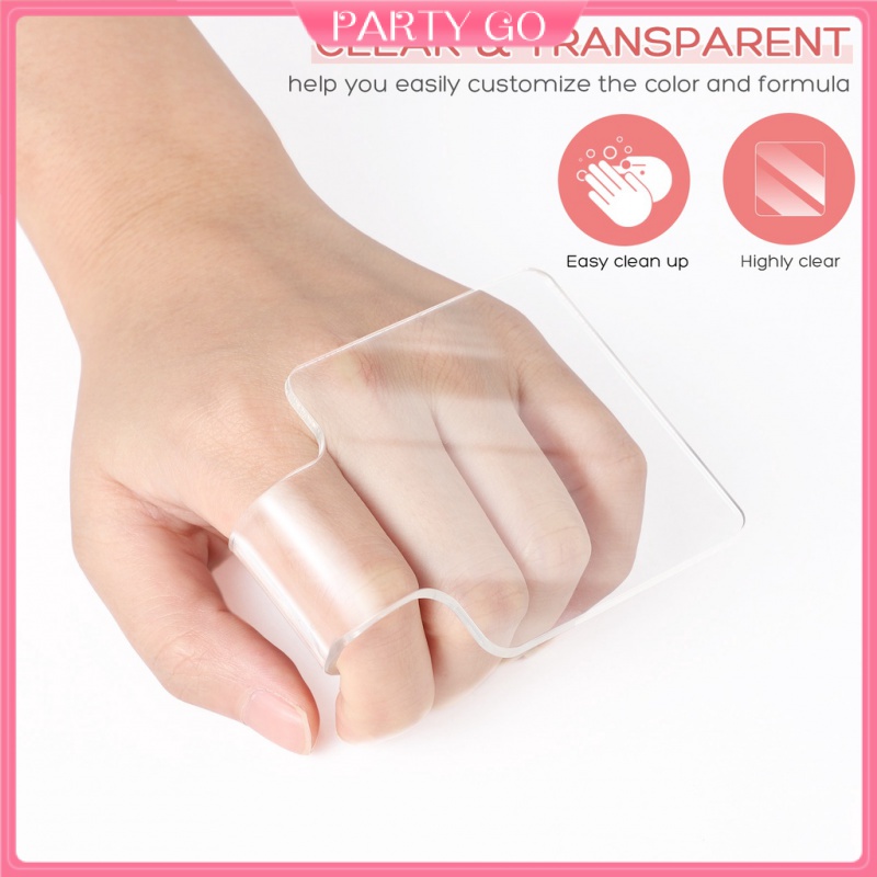 Set 3 Bảng Trộn Màu Trang Điểm Acrylic Trong Suốt Chuyên Nghiệp