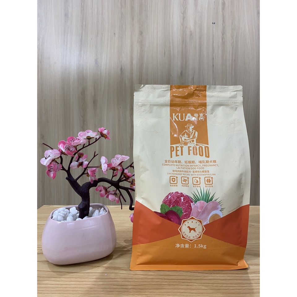 Thức ăn hạt KUA cho chó nhỏ và trưởng thành gói 1.5kg