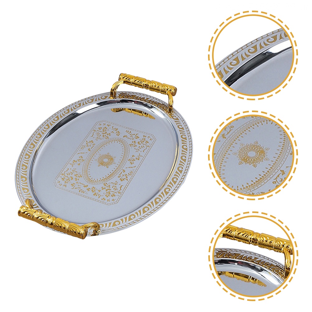 Khay Đựng Cà Phê Hình Oval Bằng Thép Không Gỉ Phong Cách Retro