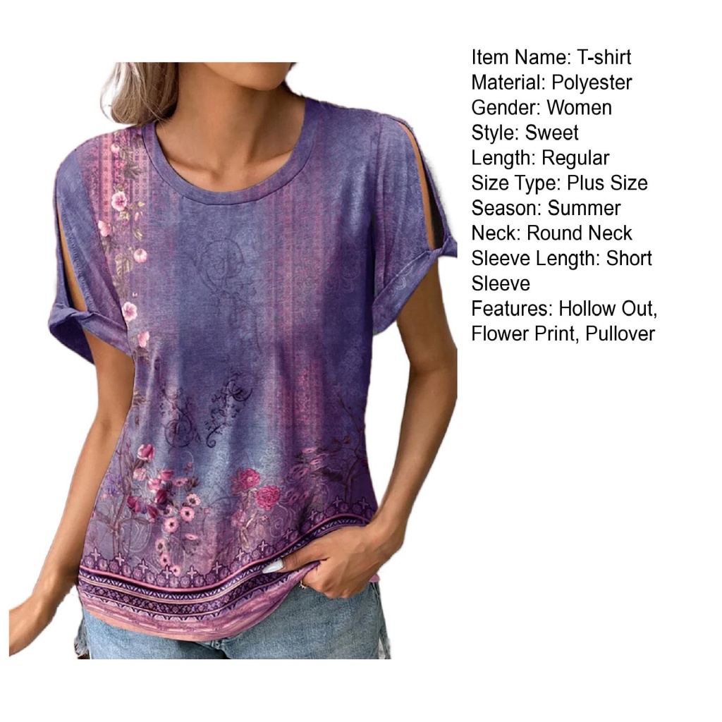 Áo Thun In Hoa Thời Trang Xinh Xắn Dành Cho Nữ