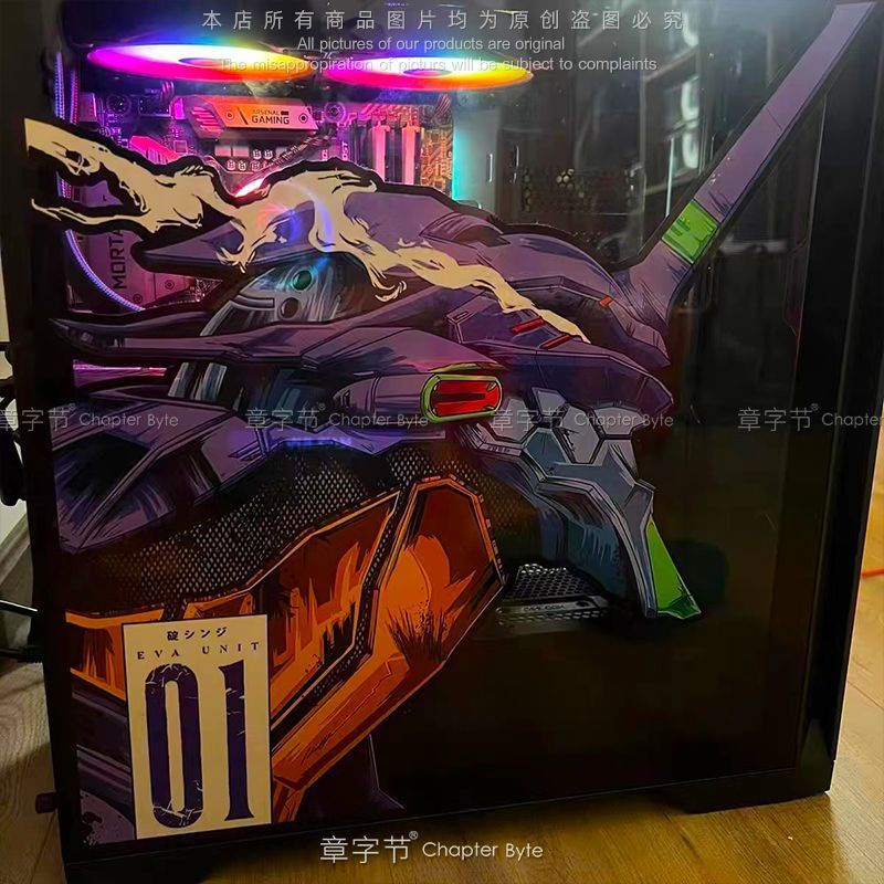 Miếng Dán Eva Phản Quang Neon Genesis Evangelion Sáng Tạo Chống Nước Trang Trí Khung Gầm Máy Tính