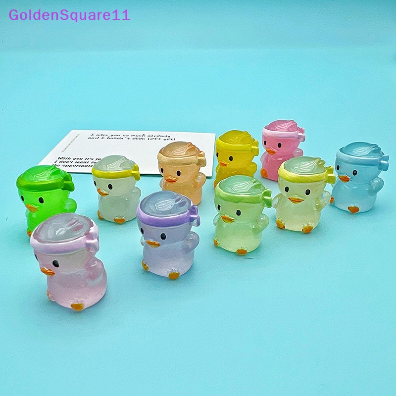 Bộ 2 Tượng Vịt Vàng Phát Sáng Dùng Trang Trí