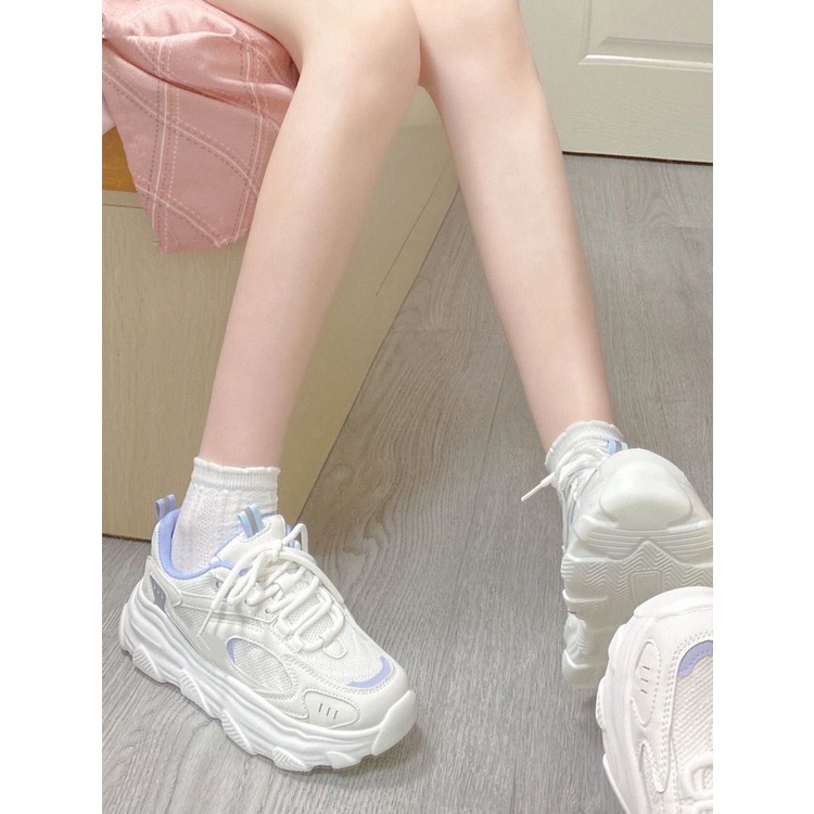 Giày Thể Thao Đế Dày Buộc Dây Màu Sắc Ngọt Ngào Thời Trang Cho Nữ