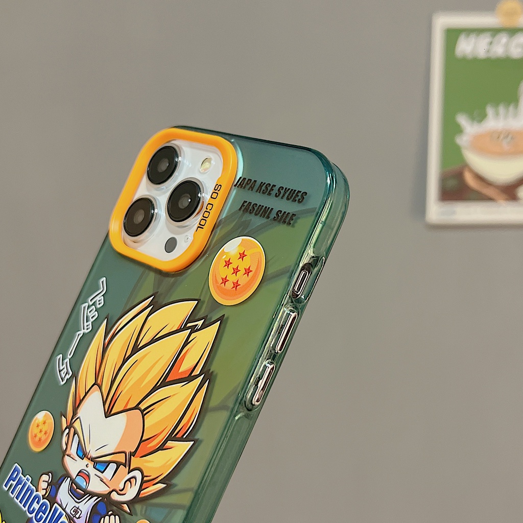 Ốp Điện Thoại Tpu Dẻo Trong Suốt Hai Mặt In Logo Super Saiyan Độc Đáo Chống Rơi Cho iPhone 11 13 12 14 Pro Max