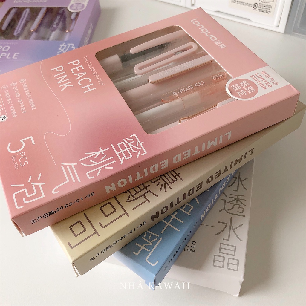 Set bút gel đen ngòi kim cao cấp Languo bản giới hạn