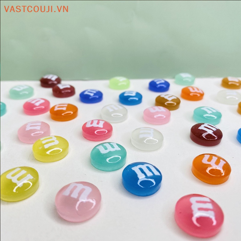 Bộ 5 Mô Hình Hạt Đậu Socola M Mini Bằng Nhựa Resin Phát Quang Trang Trí Xe Hơi